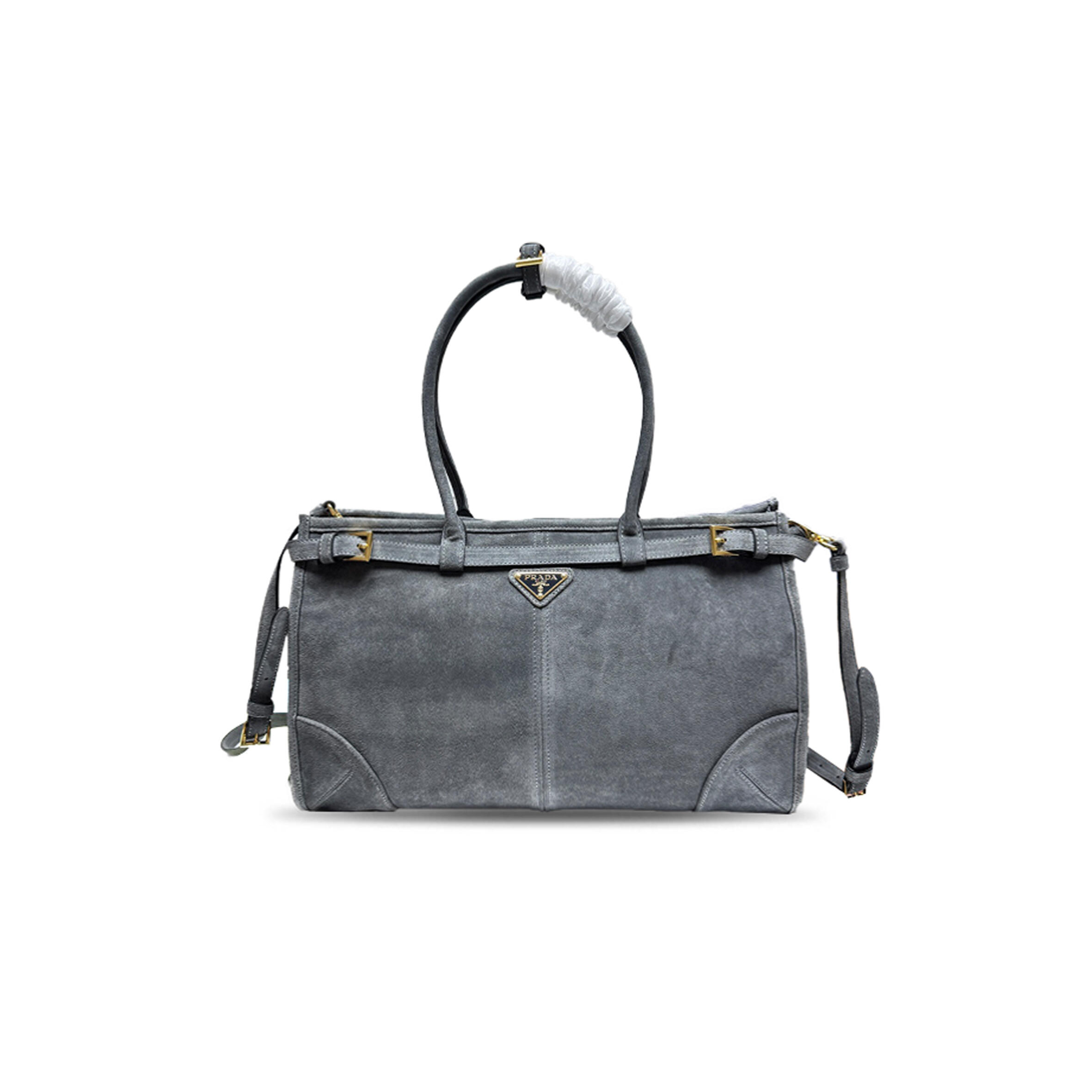 PRADA BONNIE LARGE SUEDE HANDBAG 1BA433 (38*30*12cm)